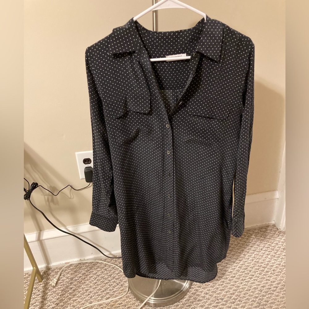 Equipment Femme polka dot button down dress.